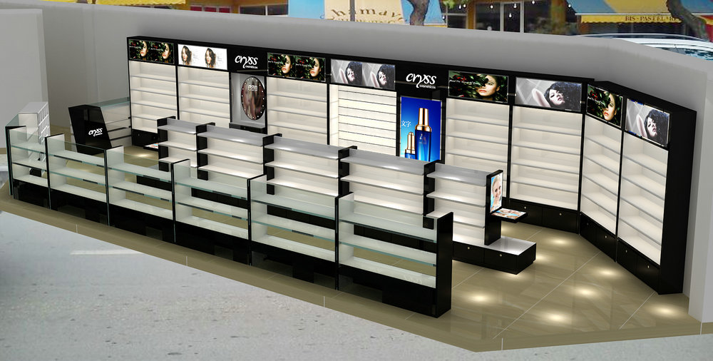 Custom Full Cosmetic Shop Display Fixtures Makeup Shop Display Counters & Island Shelving,Bestyledisplay,Custom Full Cosmetic Shop Display Fixtures Makeup Shop Display Counters & Island Shelving