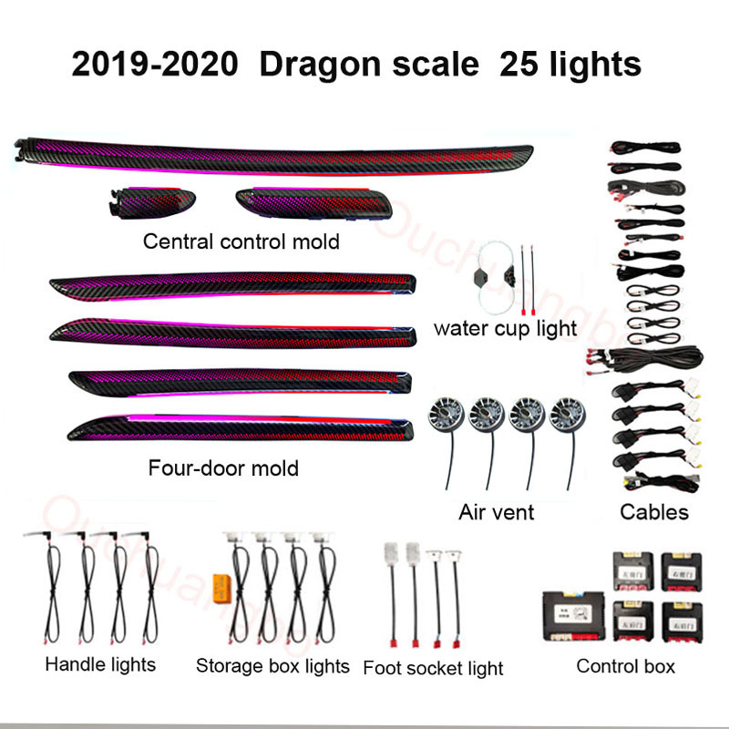 Ouchuangbo LED Ambient Light For Audi A3 8v S3 Rs3 2013-2020 Sportback Backlight Atmosphere Lamp Interior Ambiental Kit limousine