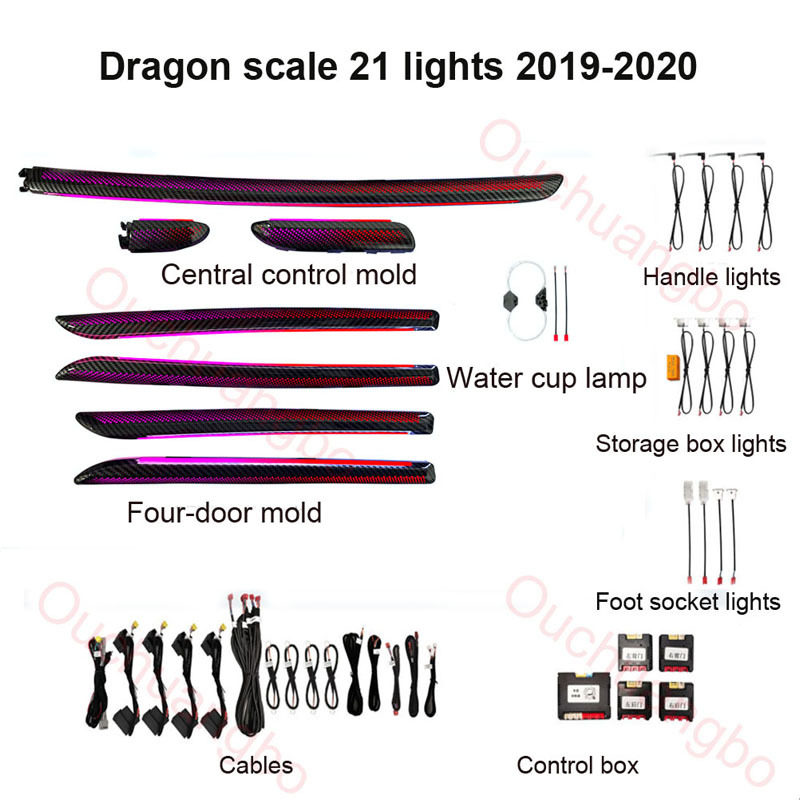 Ouchuangbo LED Ambient Light For Audi A3 8v S3 Rs3 2013-2020 Sportback Backlight Atmosphere Lamp Interior Ambiental Kit limousine