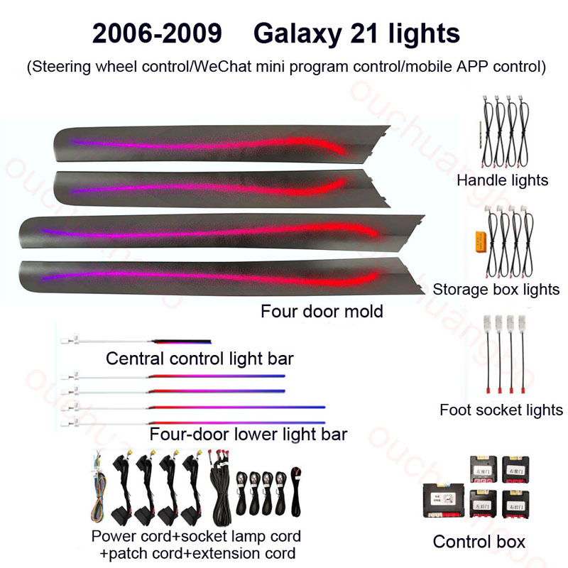 Ouchuangbo LED Ambient Light for Audi Q7 4L 2005-2015 Atmosphere Lamp Backlight Interior mood Lighting Kit ambiente 256 colors