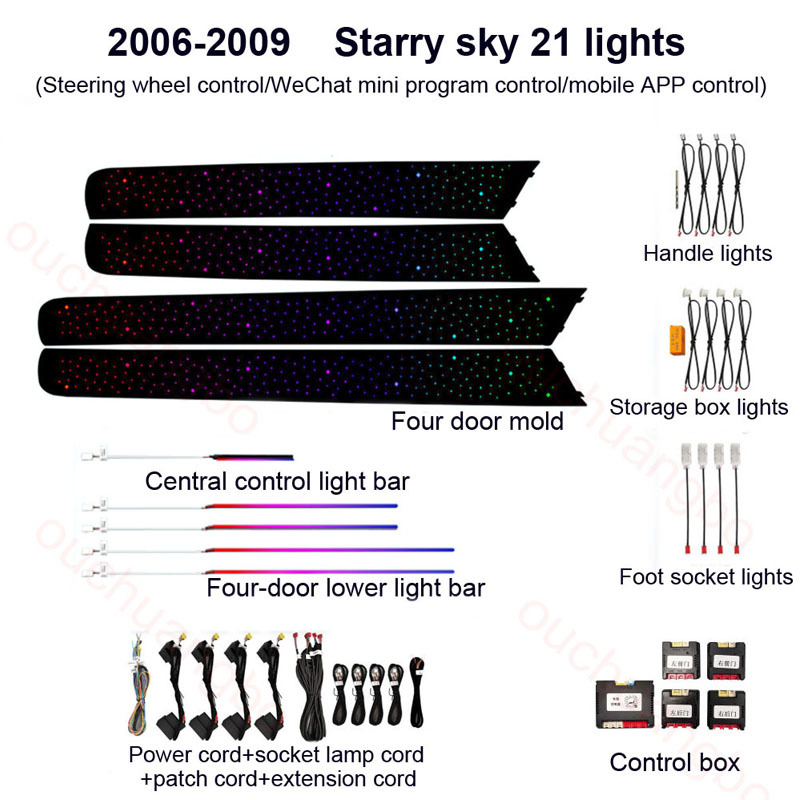 Ouchuangbo LED Ambient Light for Audi Q7 4L 2005-2015 Atmosphere Lamp Backlight Interior mood Lighting Kit ambiente 256 colors