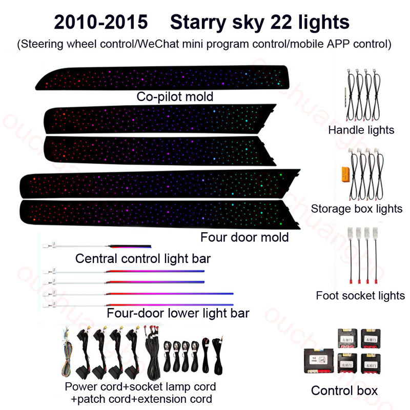 Ouchuangbo LED Ambient Light for Audi Q7 4L 2005-2015 Atmosphere Lamp Backlight Interior mood Lighting Kit ambiente 256 colors