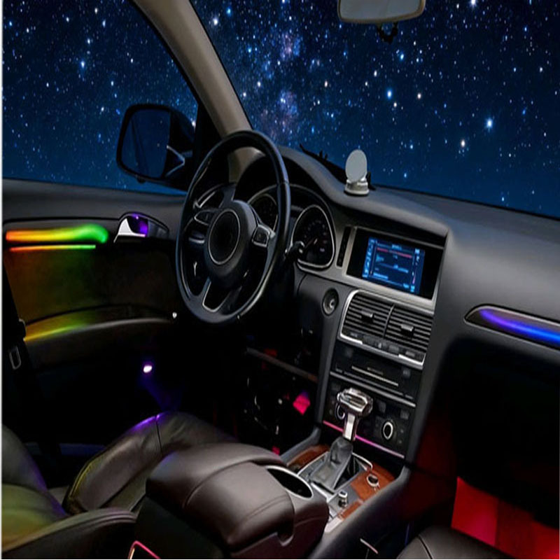 Ouchuangbo LED Ambient Light for Audi Q7 4L 2005-2015 Atmosphere Lamp Backlight Interior mood Lighting Kit ambiente 256 colors