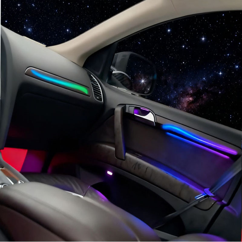 Ouchuangbo LED Ambient Light for Audi Q7 4L 2005-2015 Atmosphere Lamp Backlight Interior mood Lighting Kit ambiente 256 colors