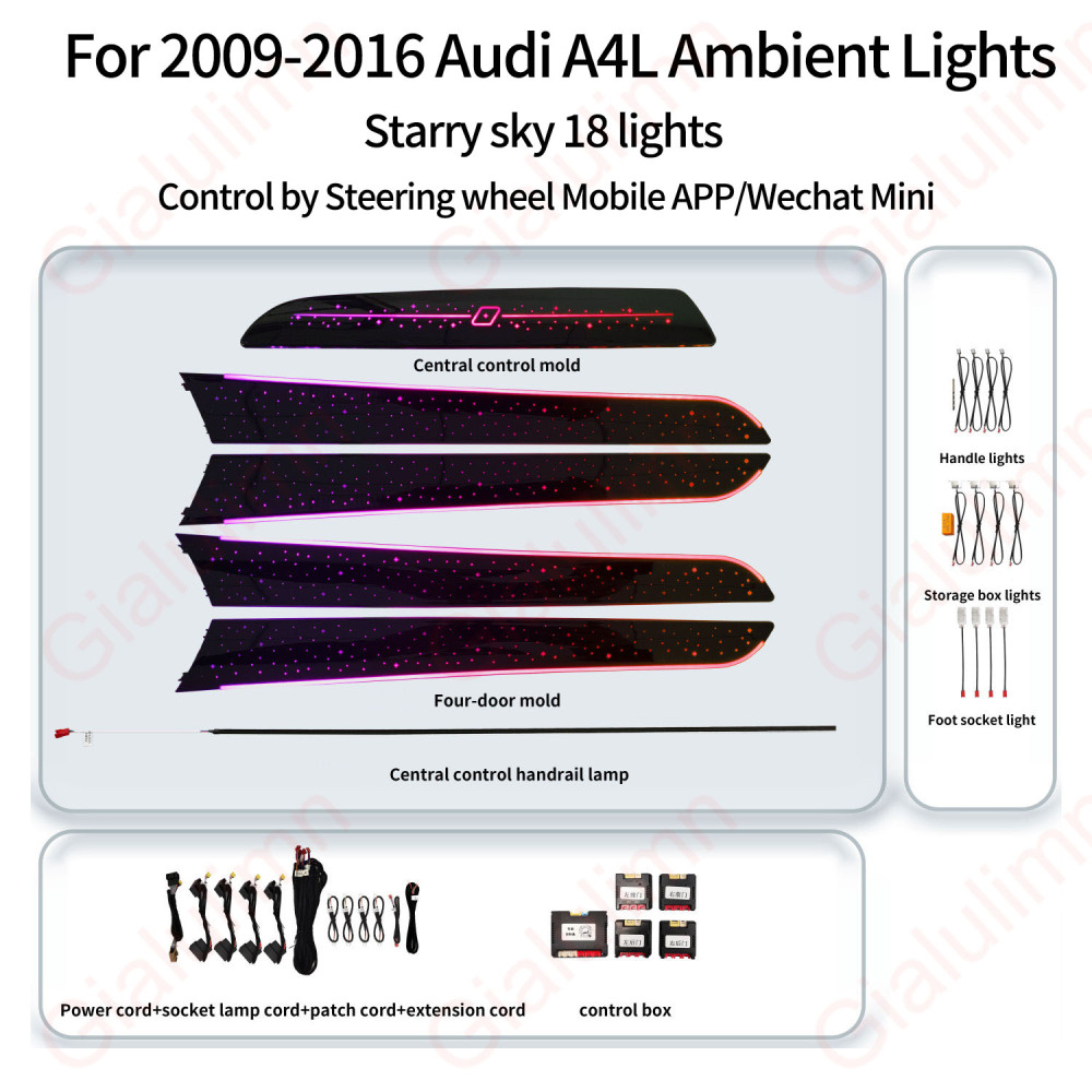 Ouchuangbo LED Ambient Light for Audi A4 B8 8rb 2009-2016 Atmosphere environmental MoodLight Lamp Interior trim Decorative lighting