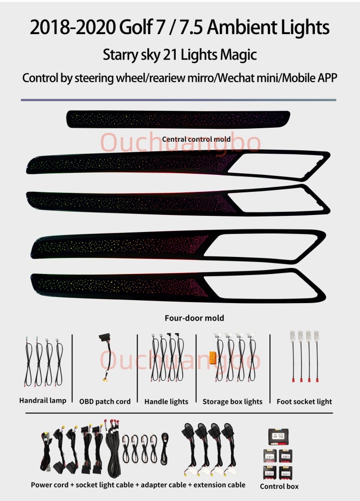 Ouchuangbo ambient light for VW Golf 7 7.5 gti gtd gte golf R MK7 7.5 tsi tcr 2013-2021 LHD RHD Atmosphere  lumiere Backlight