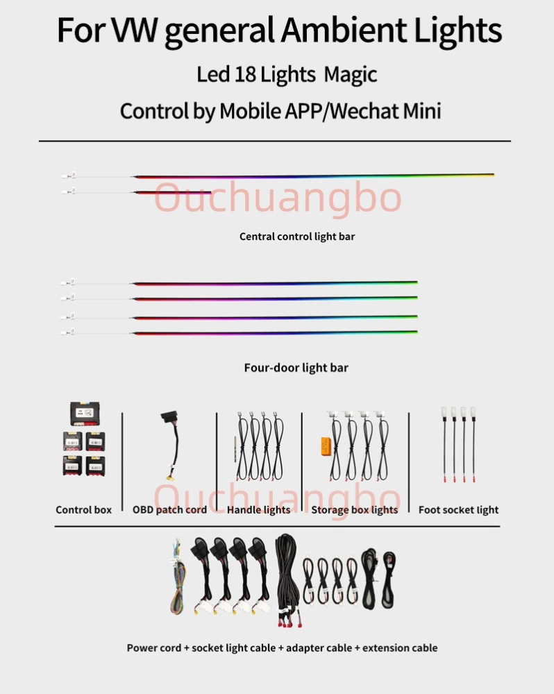 Ouchuangbo ambient light for VW Golf 7 7.5 gti gtd gte golf R MK7 7.5 tsi tcr 2013-2021 LHD RHD Atmosphere  lumiere Backlight