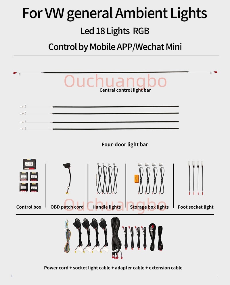 Ouchuangbo ambient light for VW Golf 7 7.5 gti gtd gte golf R MK7 7.5 tsi tcr 2013-2021 LHD RHD Atmosphere  lumiere Backlight