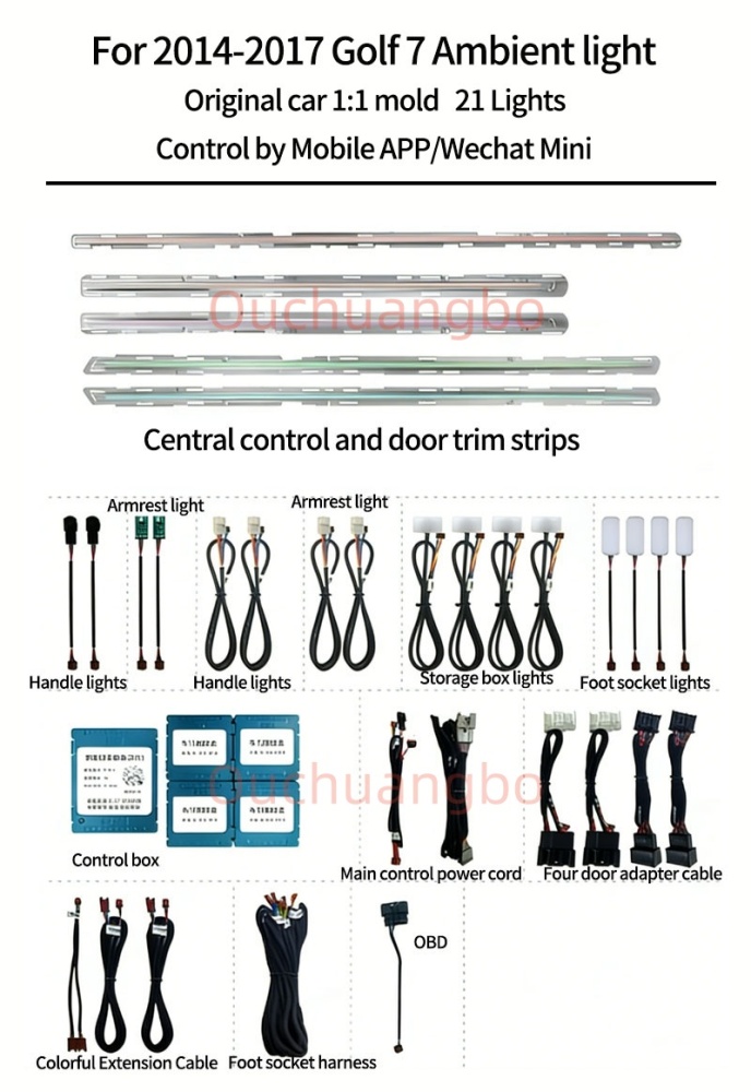 Ouchuangbo ambient light for VW Golf 7 7.5 gti gtd gte golf R MK7 7.5 tsi tcr 2013-2021 LHD RHD Atmosphere  lumiere Backlight