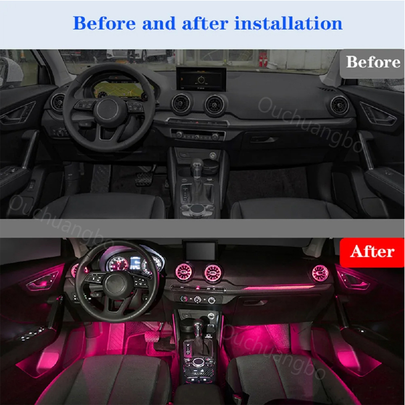 Ouchuangbo LED Ambient Light For Audi A3 8v S3 Rs3 2013-2020 Sportback Backlight Atmosphere Lamp Interior Ambiental Kit limousine