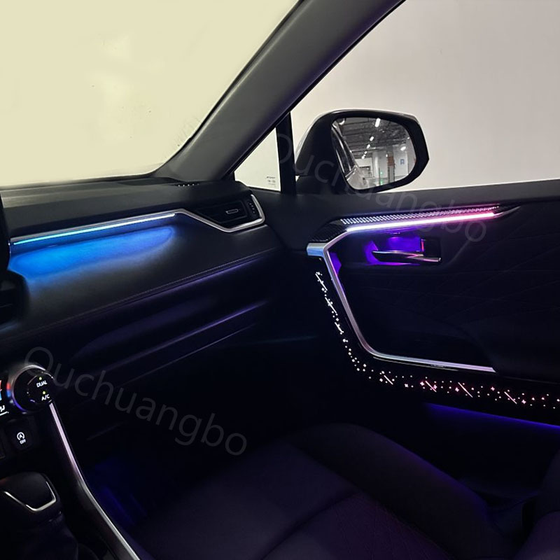 Ouchuangbo LED Ambient Light For For RAV4 2019-2024 Atmosphere Lamp Backlight Kit Dynamic Trim Backlight Interior Ambiental Kit limousine