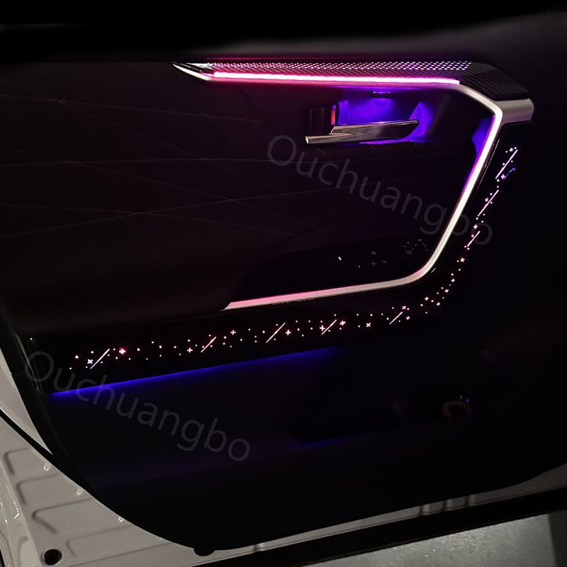 Ouchuangbo LED Ambient Light For For RAV4 2019-2024 Atmosphere Lamp Backlight Kit Dynamic Trim Backlight Interior Ambiental Kit limousine