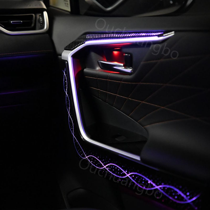 Ouchuangbo LED Ambient Light For For RAV4 2019-2024 Atmosphere Lamp Backlight Kit Dynamic Trim Backlight Interior Ambiental Kit limousine