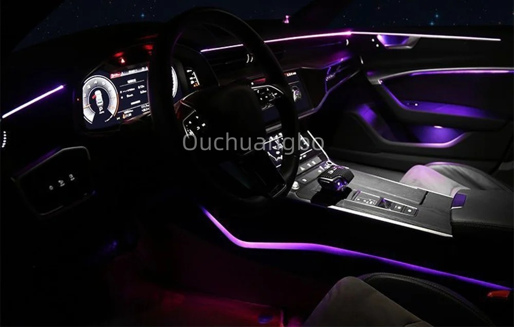 Ouchuangbo Backlight For 2019-2025  A6 C8  A7 led backlight 256 Colors environmental  Atmosphere Lamp Kit Symphony Lighting trim