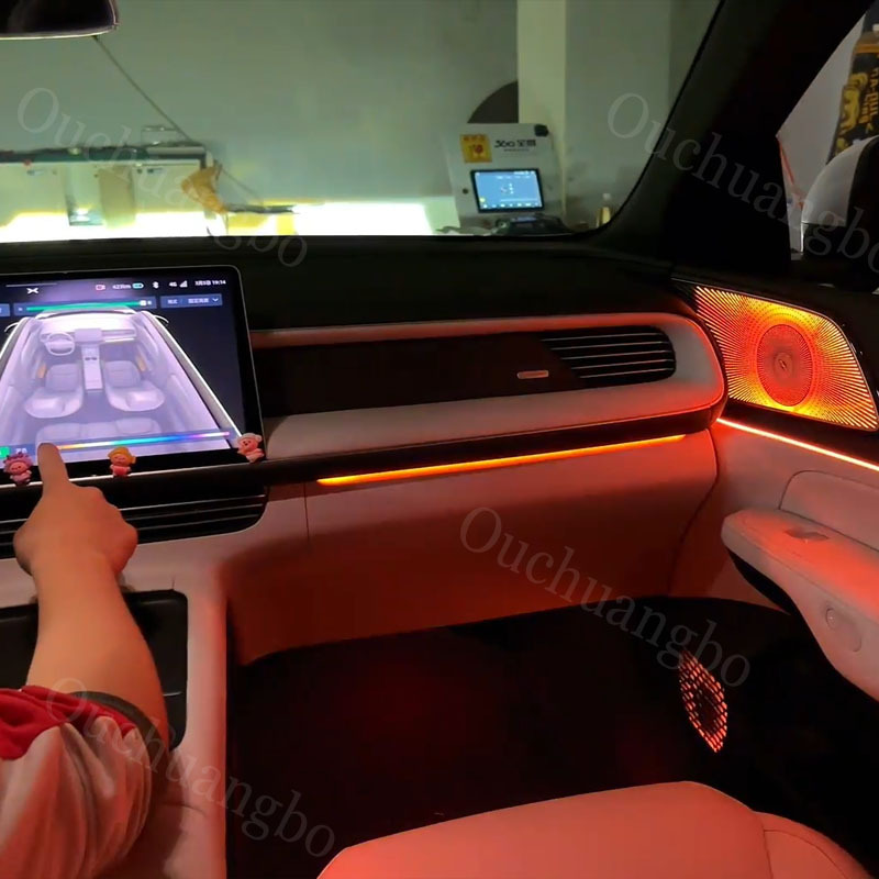 Ouchuangbo Ambient Light For Xpeng G6 2023-2024 Atmosphere Lamp environmental Kit mood Backlight LED lights