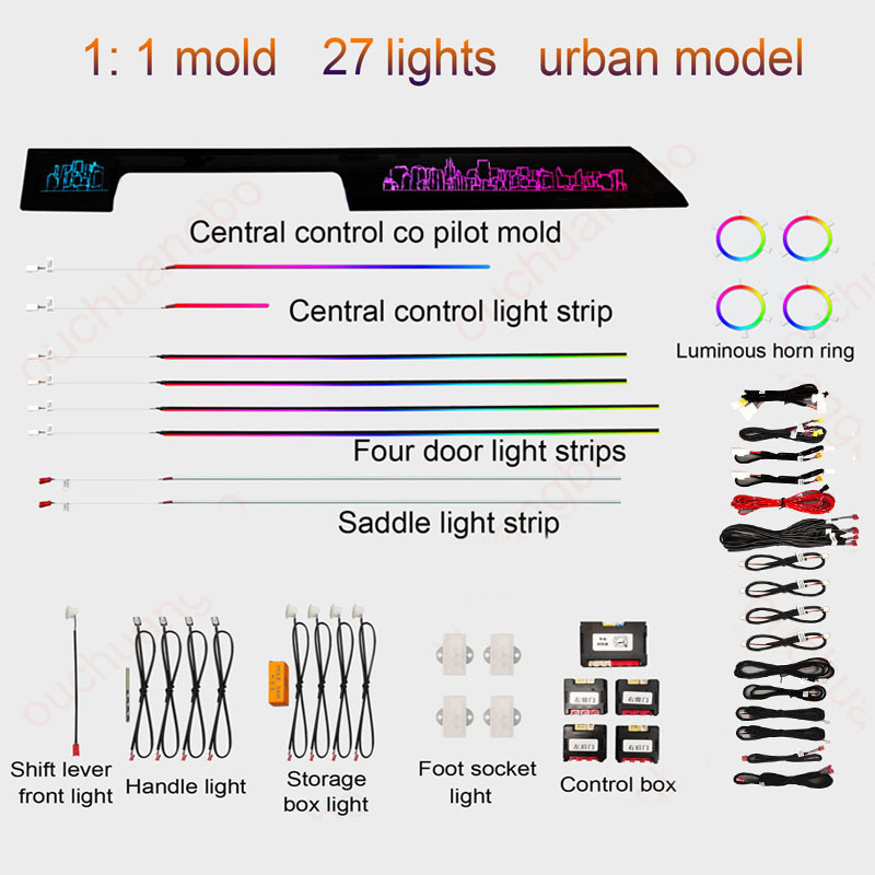 Ouchuangbo Ambient Light For Xpeng G6 2023-2024 Atmosphere Lamp environmental Kit mood Backlight LED lights