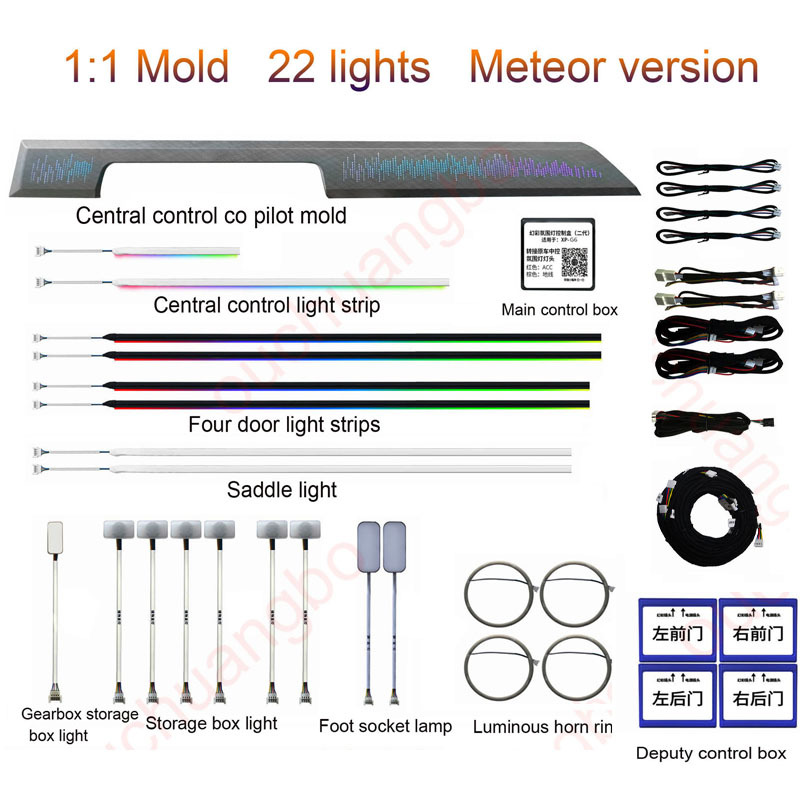 Ouchuangbo Ambient Light For Xpeng G6 2023-2024 Atmosphere Lamp environmental Kit mood Backlight LED lights