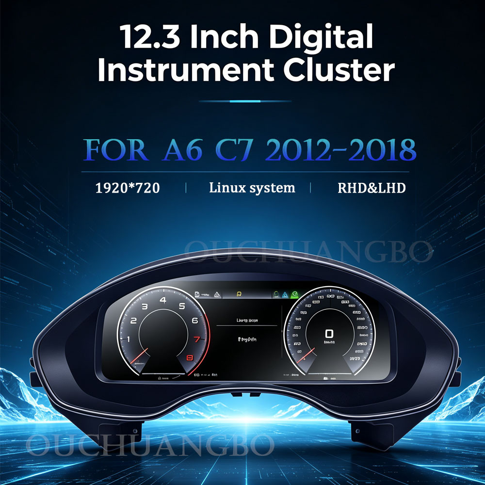Ouchuangbo 12.3 Inch Digital Dashboard Cluster For Audi A6 A7 C7 2012-2018 Car Lcd Panel Speedometer