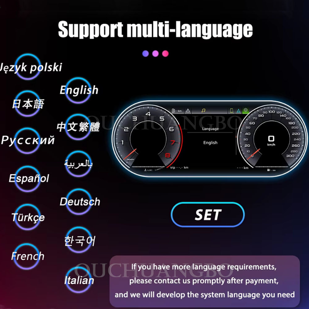 Ouchuangbo 12.3 Inch Digital Dashboard Cluster For Audi A6 A7 C7 2012-2018 Car Lcd Panel Speedometer