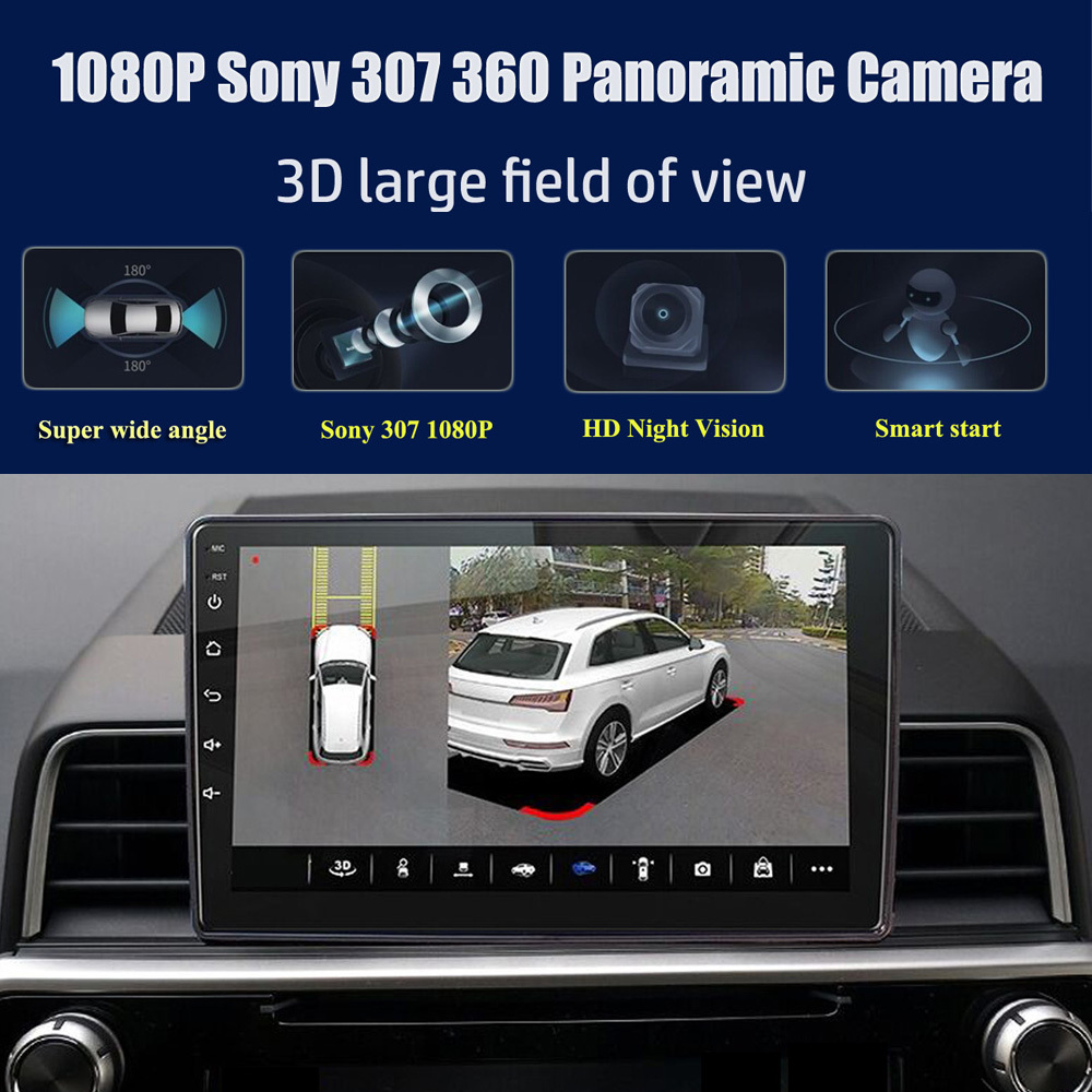Ouchuangbo 1080P 360° Car 360 Panoramic CameraHD Rear / Front / Left / Right 3D 360 Bird View Calibration Surround View Camera