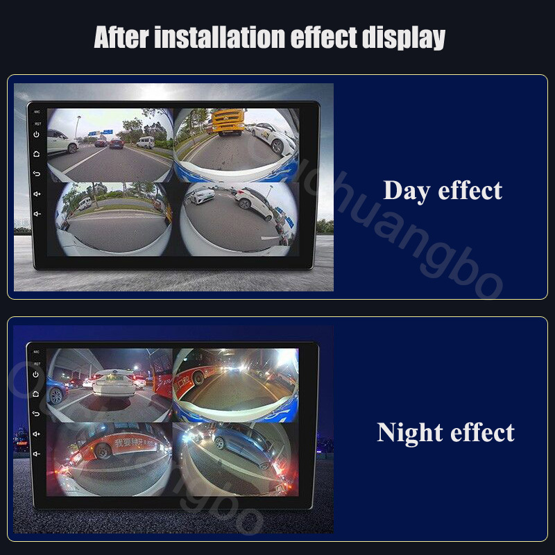 Ouchuangbo 1080P 360° Car 360 Panoramic CameraHD Rear / Front / Left / Right 3D 360 Bird View Calibration Surround View Camera