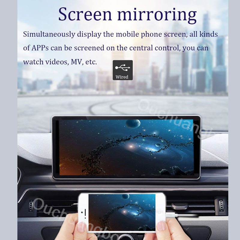 Ouchuangbo Wireless CarPlay for A4 B9 2017-2019 Android Auto Interface AirPlay Mirror Link Box