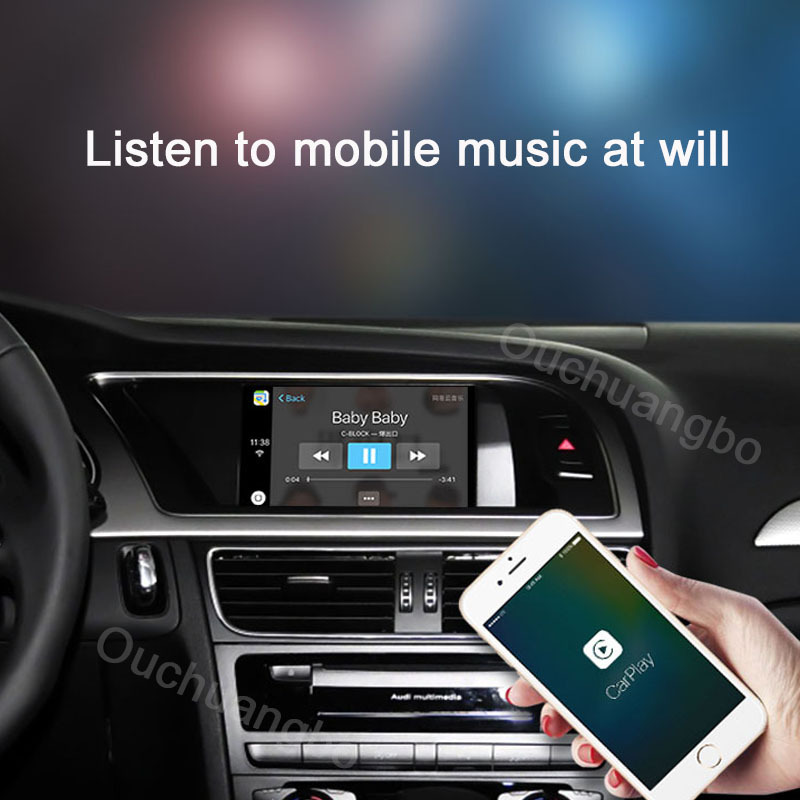 Ouchuangbo Wireless CarPlay for A4 B9 2017-2019 Android Auto Interface AirPlay Mirror Link Box