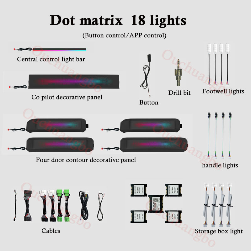 Ouchuangbo Ambient Light For Ford F150 F-150 2016-2019 Ambiance Kit Lamp LED Backlight Kit Moodlight Environmental Lights Decorative Panel