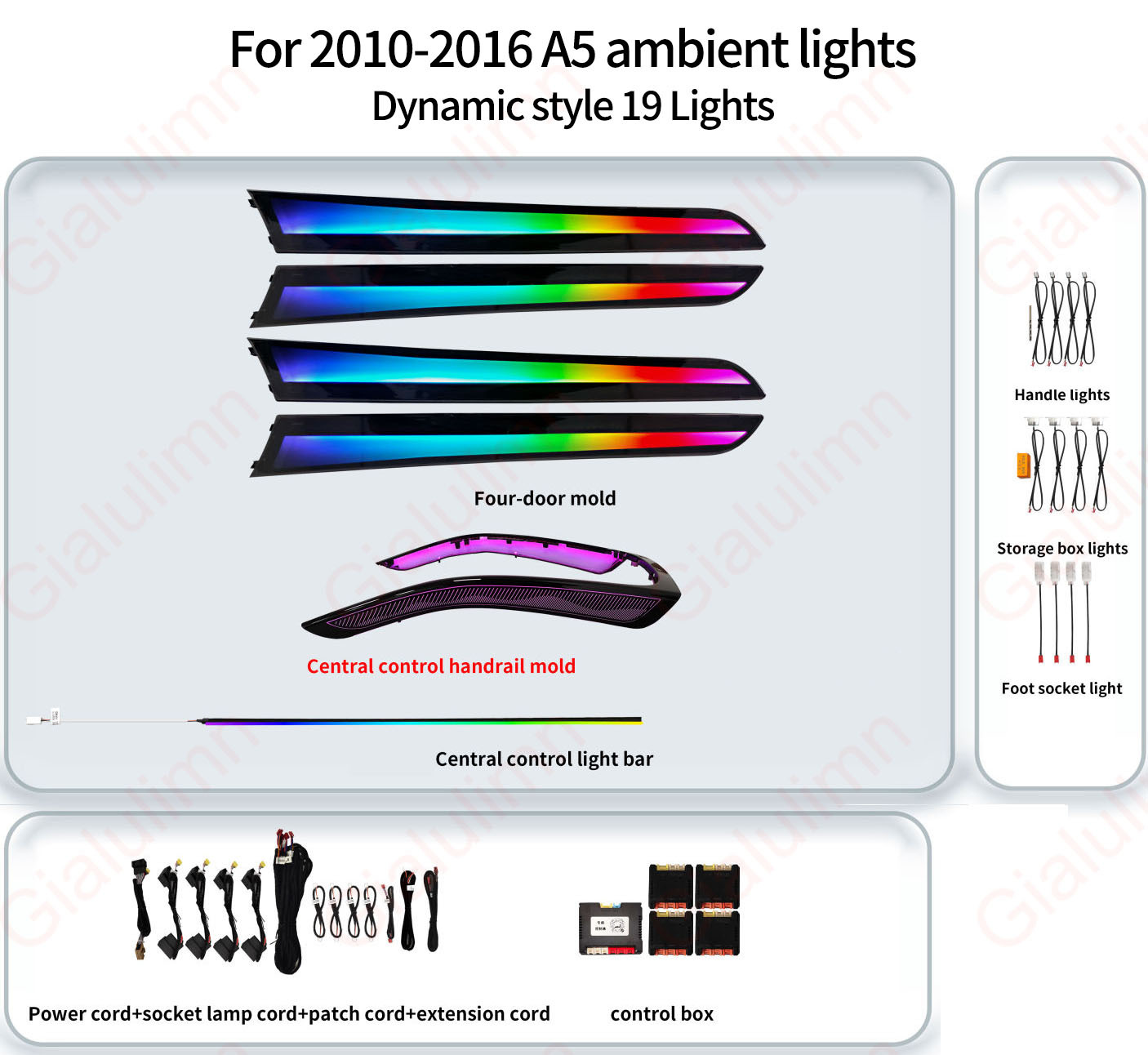 Ouchuangbo LED Ambient Light for Audi A4 B8 8rb 2009-2016 Atmosphere environmental MoodLight Lamp Interior trim Decorative lighting