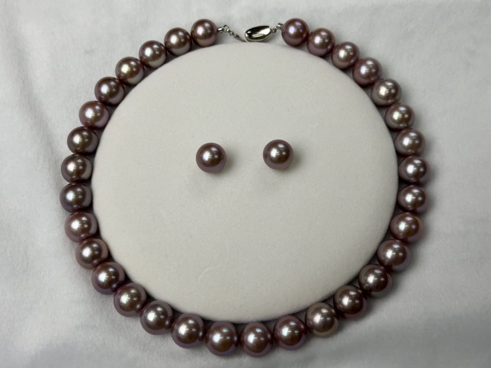 5A Natural Purple Pearl Strand 13~14mm