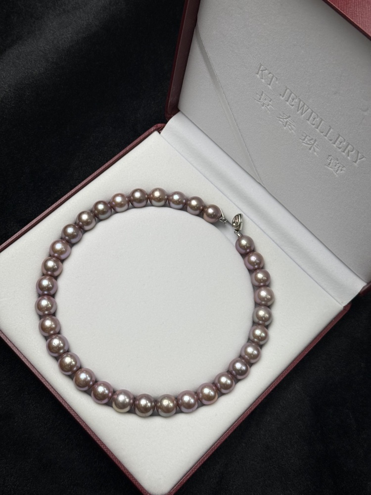 5A Natural Purple Pearl Strand 13~14mm