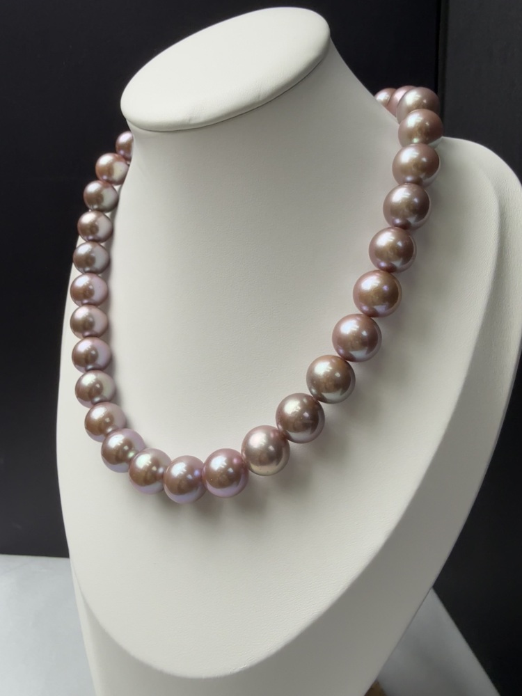 5A Natural Purple Pearl Strand 13~14mm