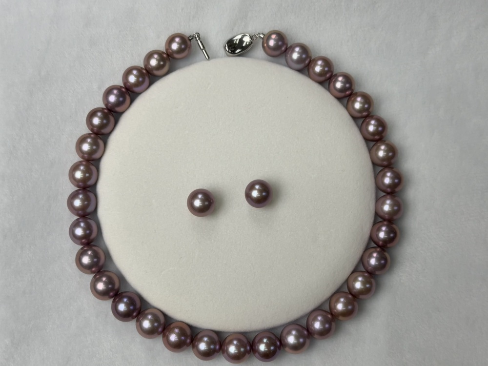 5A Natural Purple Pearl Strand 13~14mm