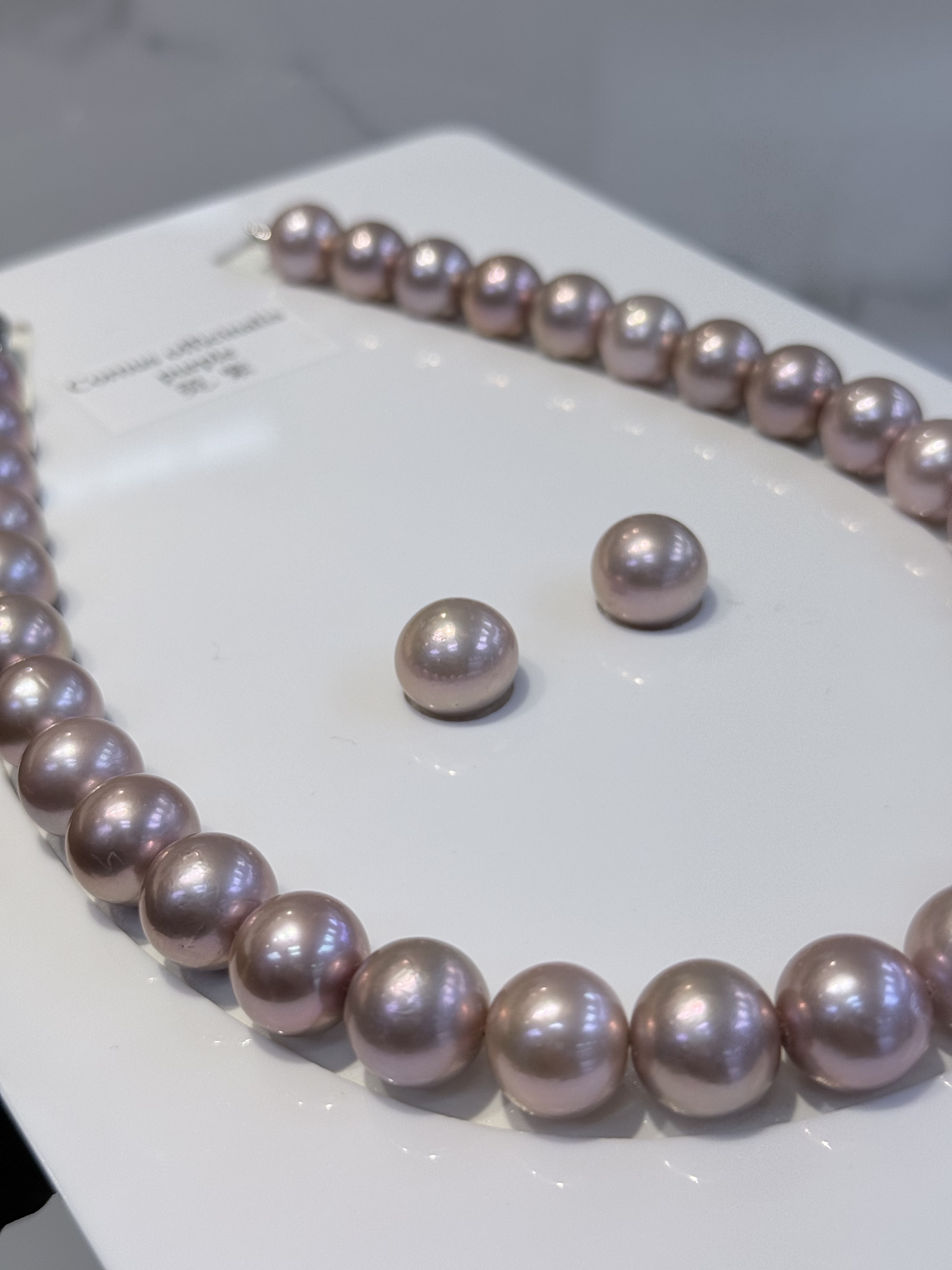 5A Natural Purple Pearl Strand 13~14mm