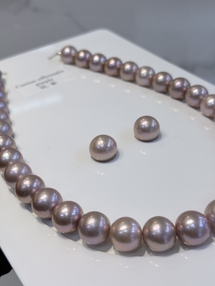 5A Natural Purple Pearl Strand 13~14mm