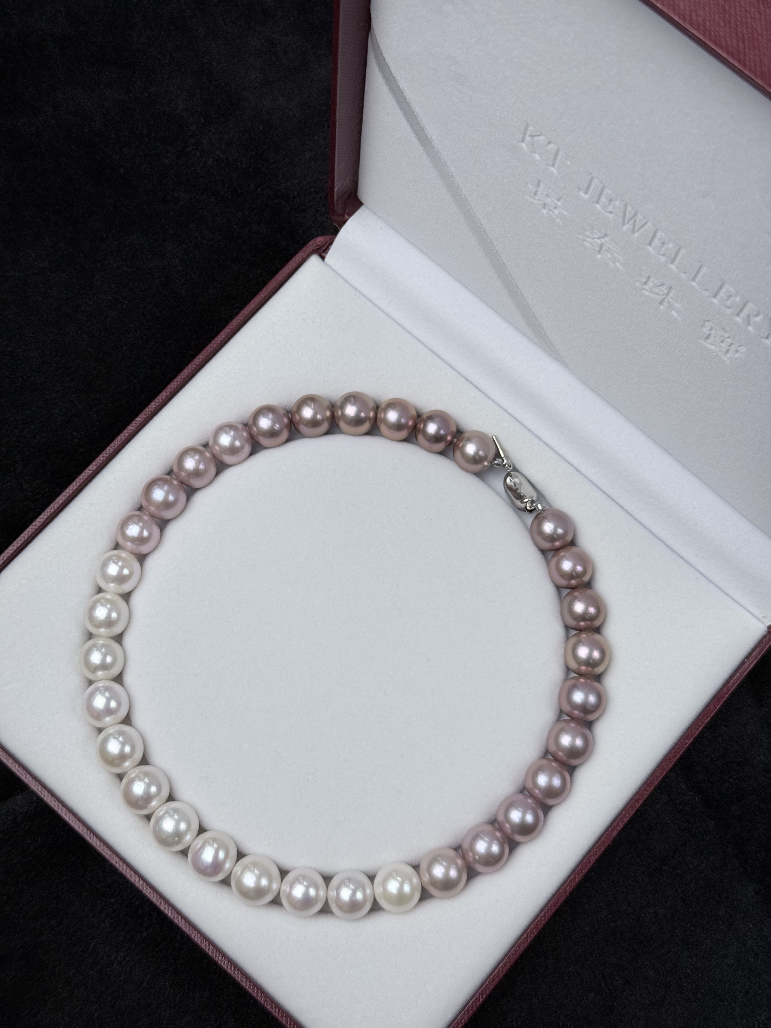 5A Gradient color Purple Freshwater Pearl strand 13~14mm