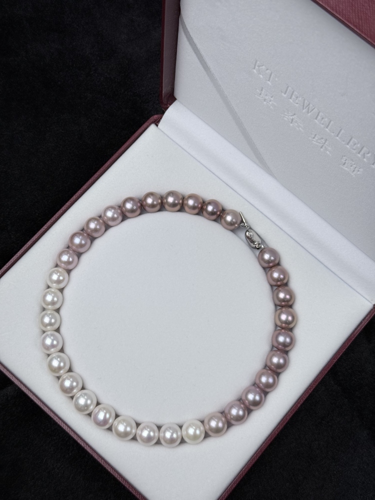 5A Gradient color Purple Freshwater Pearl strand 13~14mm