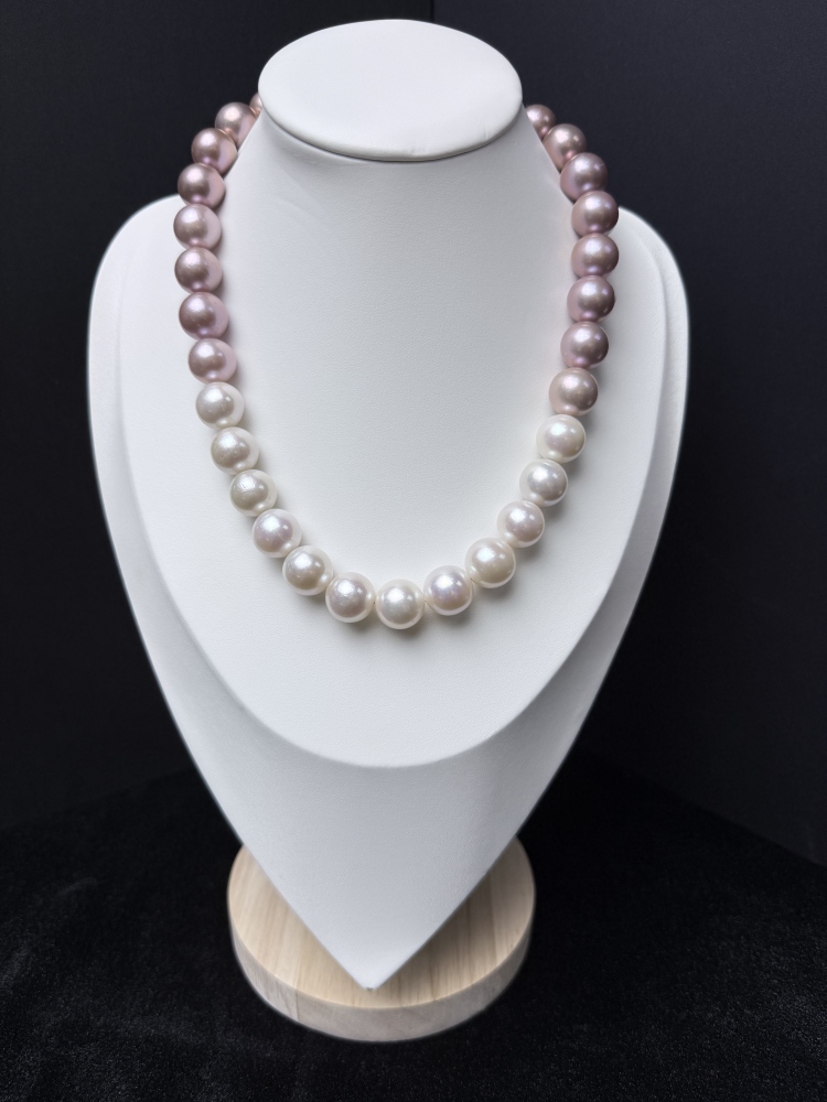 5A Gradient color Purple Freshwater Pearl strand 13~14mm