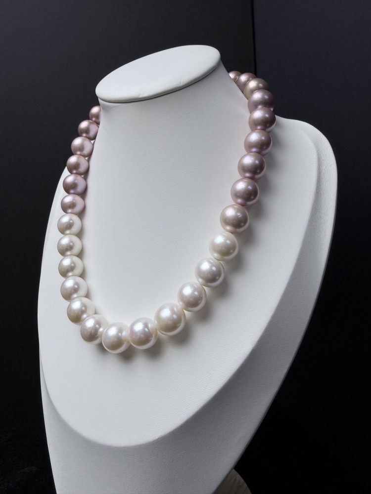 5A Gradient color Purple Freshwater Pearl strand 13~14mm