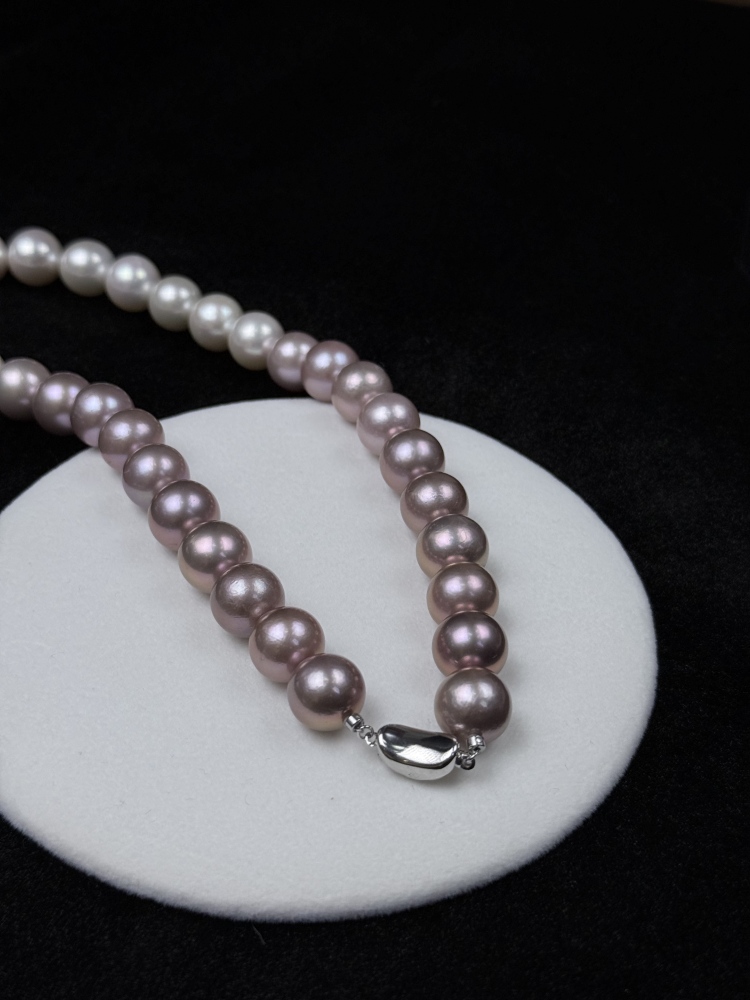 5A Gradient color Purple Freshwater Pearl strand 13~14mm
