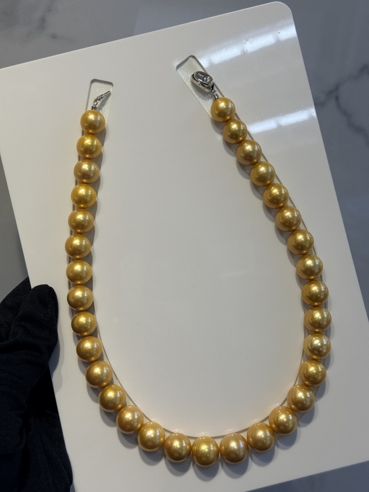 Gold Pearls Necklace 12~14mm