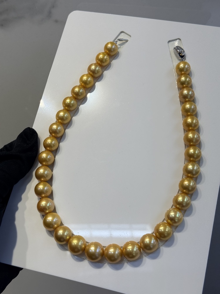 Gold Pearls Necklace 12~14mm