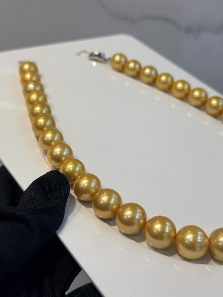 Gold Pearls Necklace 12~14mm