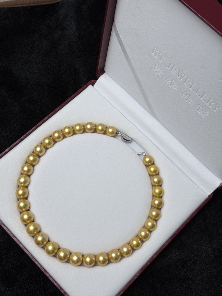 Gold Pearls Necklace 12~14mm