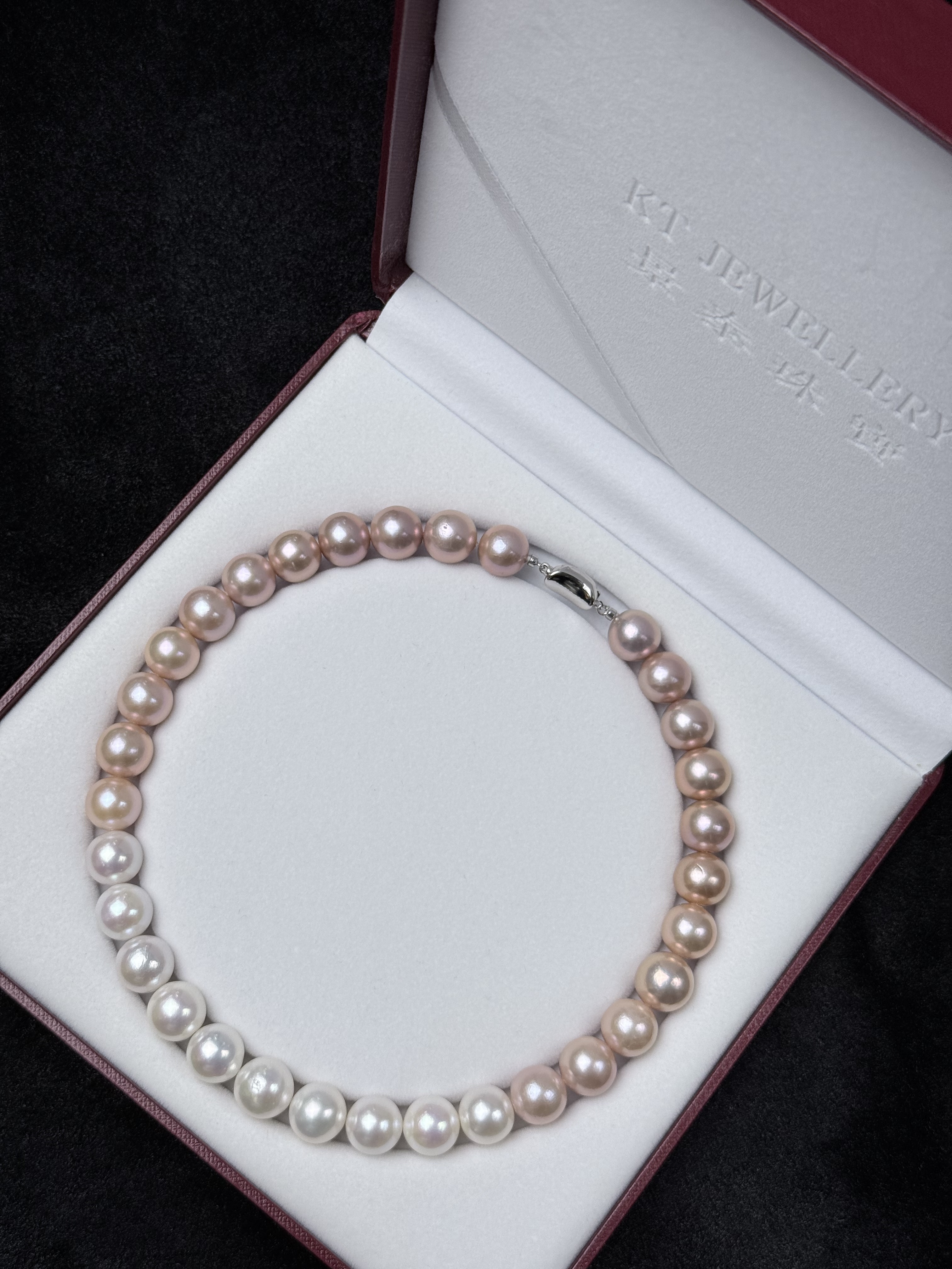 5A Gradient color Purple Freshwater Pearl strand 13~14mm