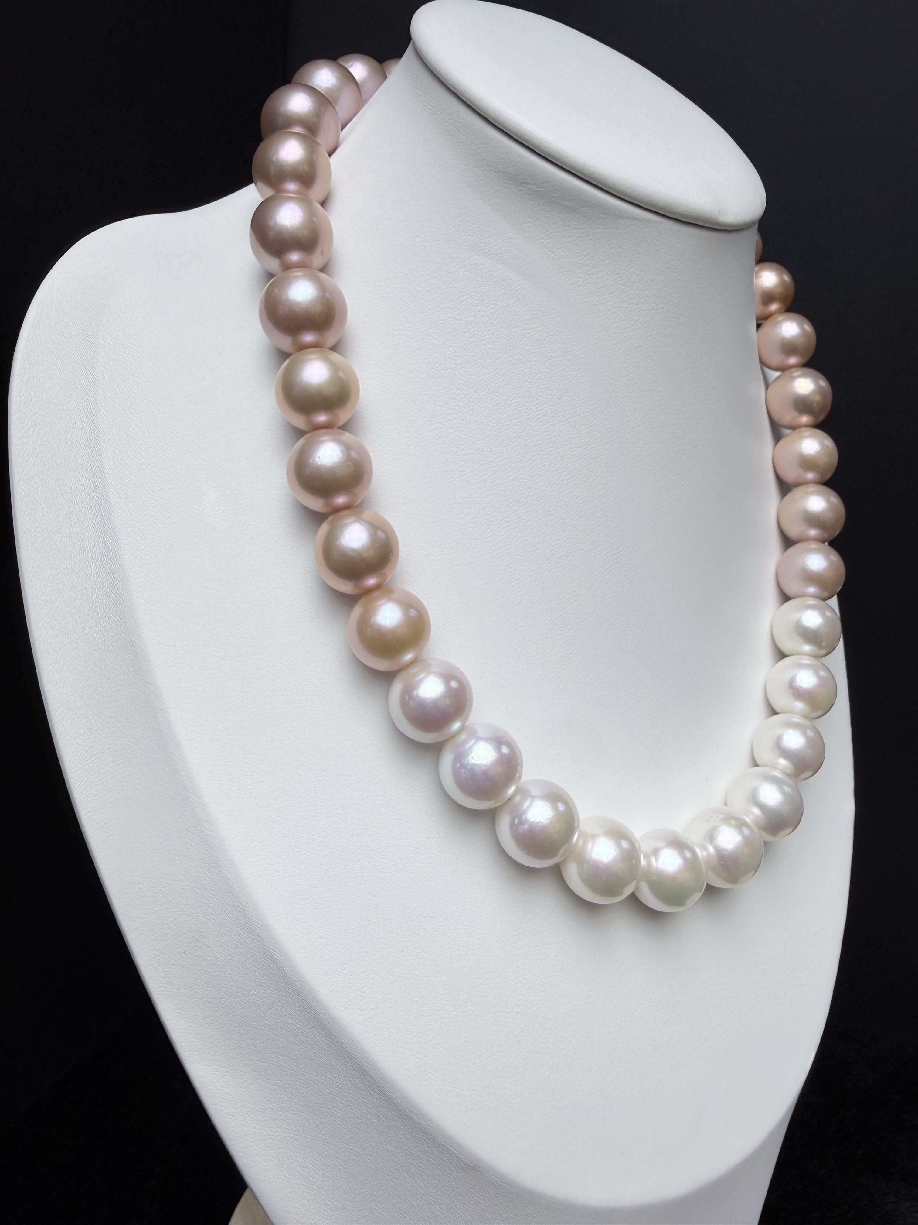 5A Gradient color Purple Freshwater Pearl strand 13~14mm
