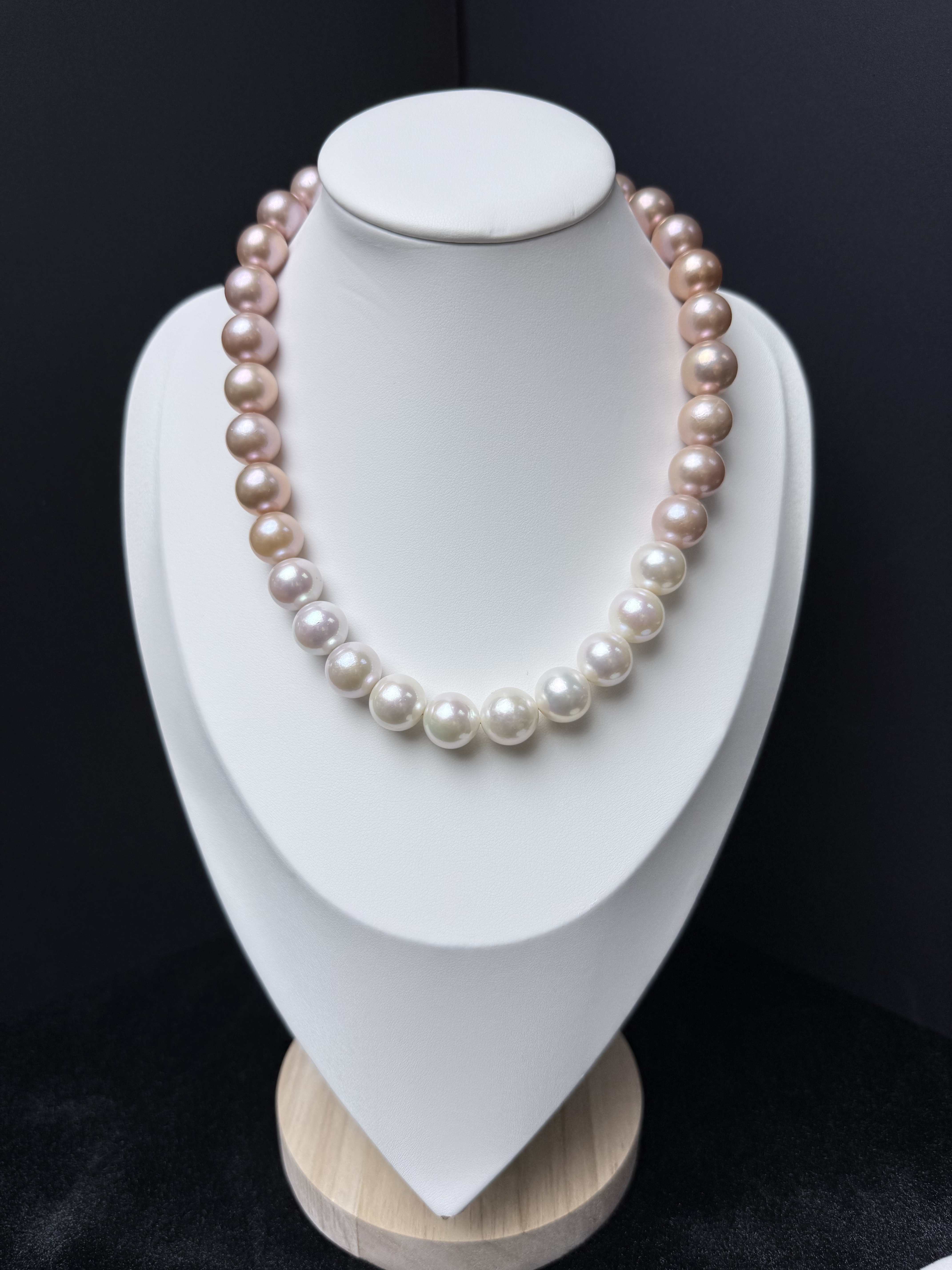 5A Gradient color Purple Freshwater Pearl strand 13~14mm