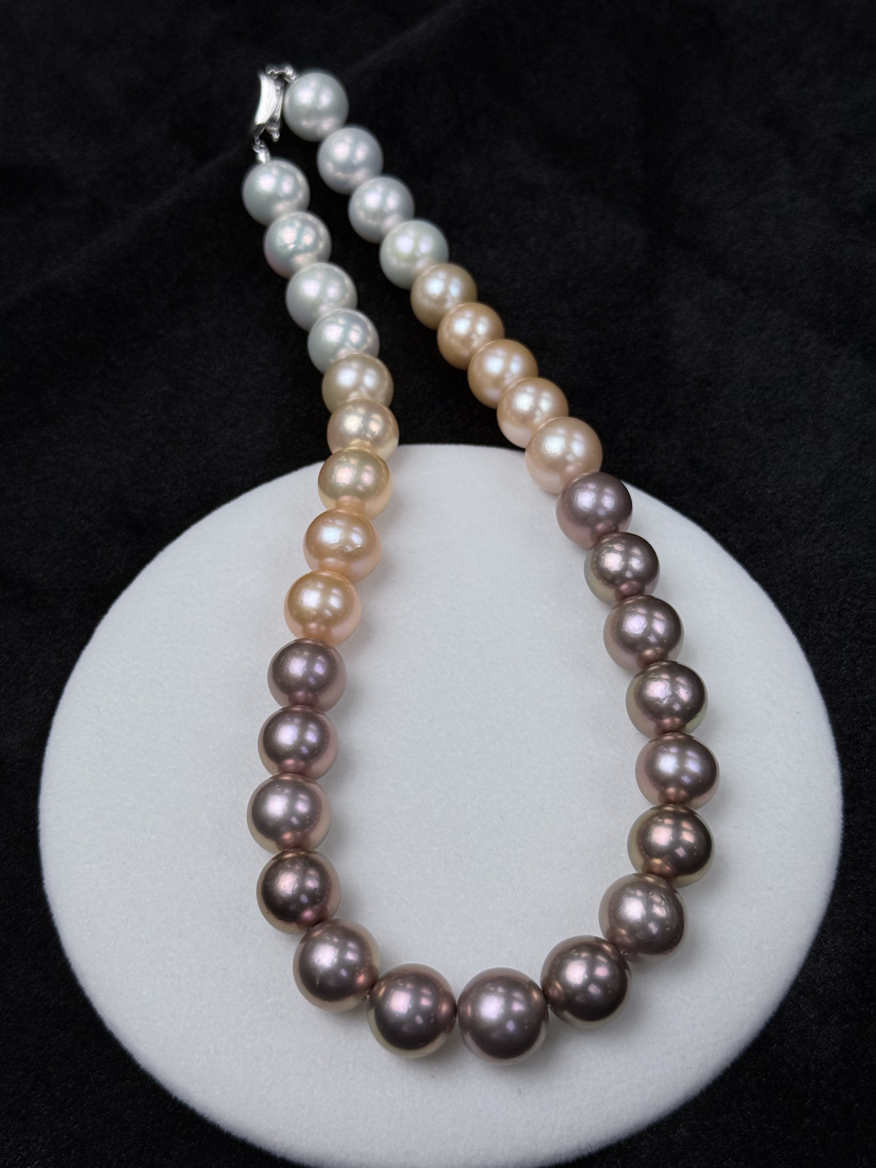 5A Gradient color Purple Freshwater Pearl strand 13~14mm