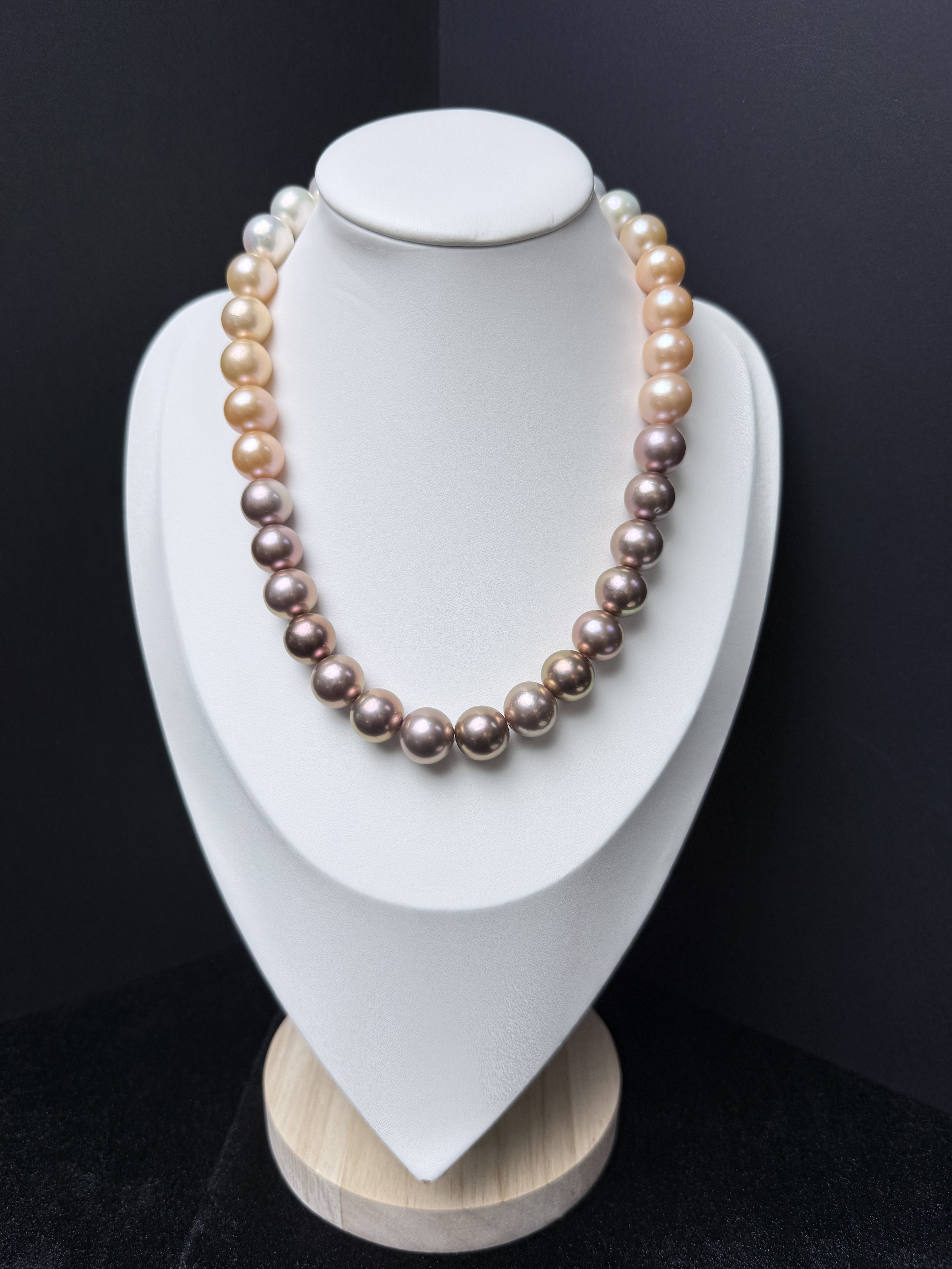 5A Gradient color Purple Freshwater Pearl strand 13~14mm