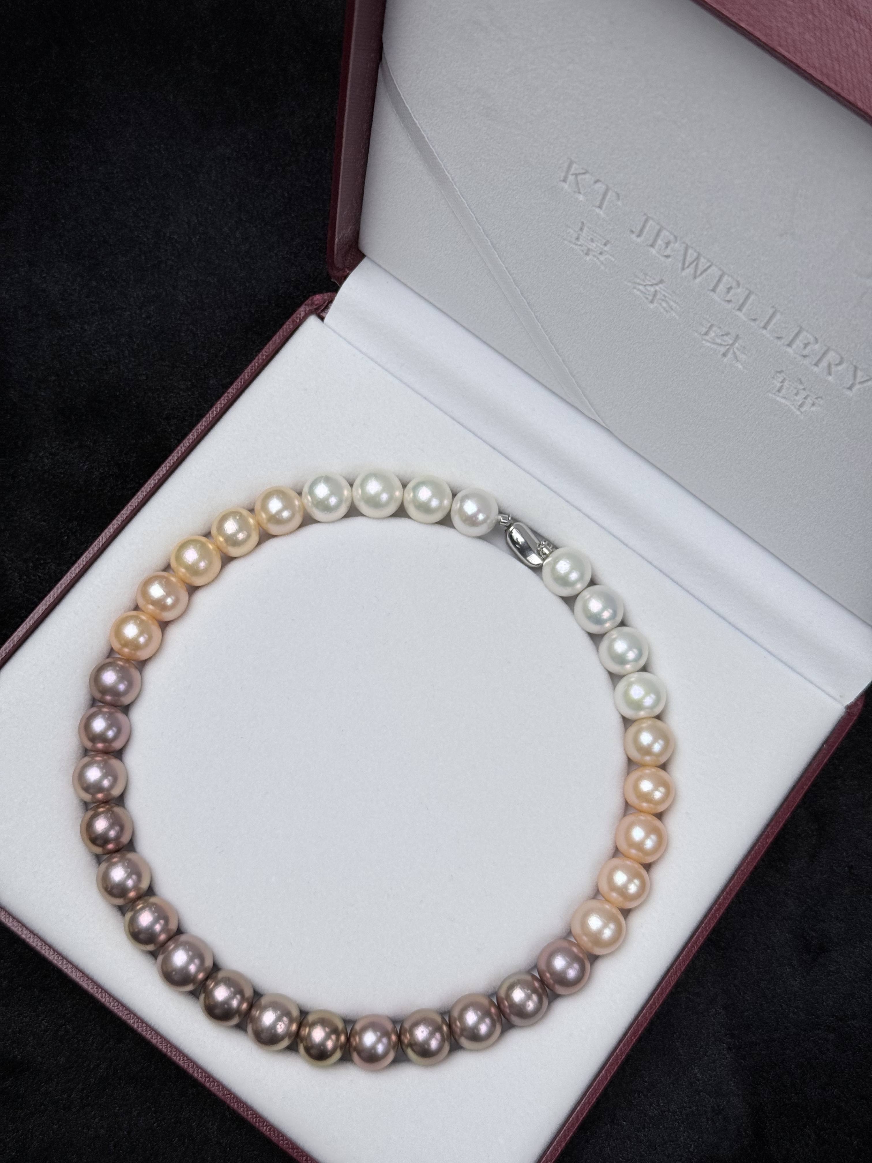 5A Gradient color Purple Freshwater Pearl strand 13~14mm